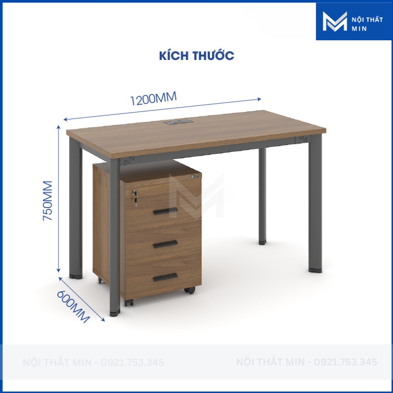 Bàn Làm Việc Văn Phòng Chân Sắt 1m2 Giá Rẻ MIN-BLV002 Bàn Làm Việc Văn Phòng Chân Sắt 1m2 Giá Rẻ MIN-BLV002