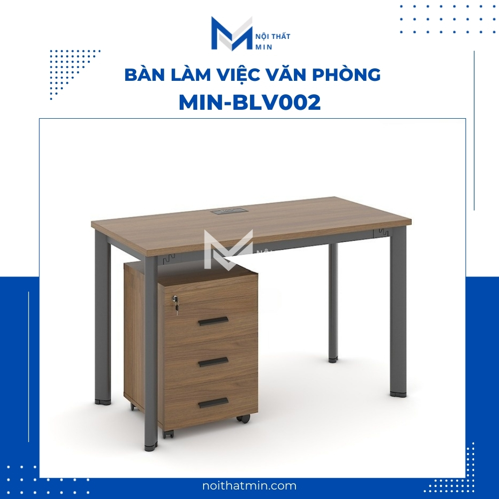 Bàn Làm Việc Văn Phòng Chân Sắt 1m2 Giá Rẻ MIN-BLV002 Bàn Làm Việc Văn Phòng Chân Sắt 1m2 Giá Rẻ MIN-BLV002