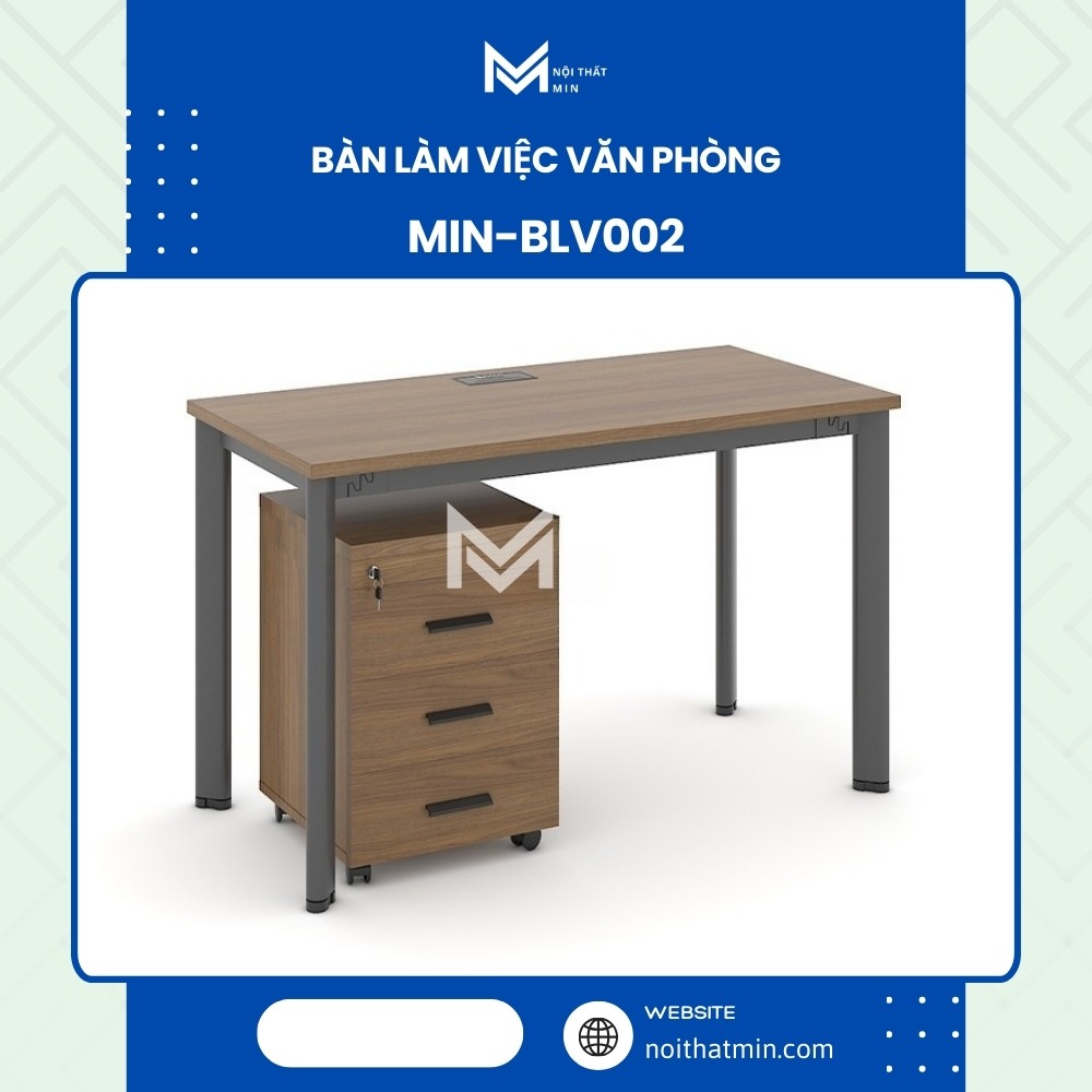 Bàn Làm Việc Văn Phòng Chân Sắt 1m2 Giá Rẻ MIN-BLV002 Bàn Làm Việc Văn Phòng Chân Sắt 1m2 Giá Rẻ MIN-BLV002