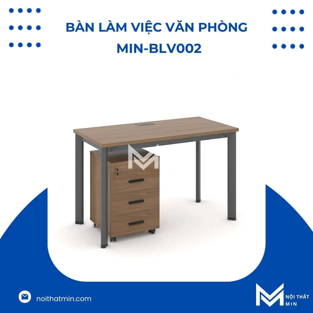 Bàn Làm Việc Văn Phòng Chân Sắt 1m2 Giá Rẻ MIN-BLV002 Bàn Làm Việc Văn Phòng Chân Sắt 1m2 Giá Rẻ MIN-BLV002