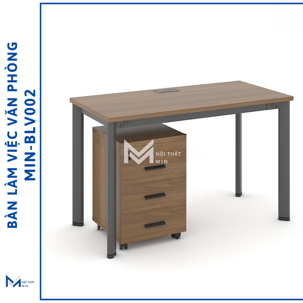 Bàn Làm Việc Văn Phòng Chân Sắt 1m2 Giá Rẻ MIN-BLV002 Bàn Làm Việc Văn Phòng Chân Sắt 1m2 Giá Rẻ MIN-BLV002