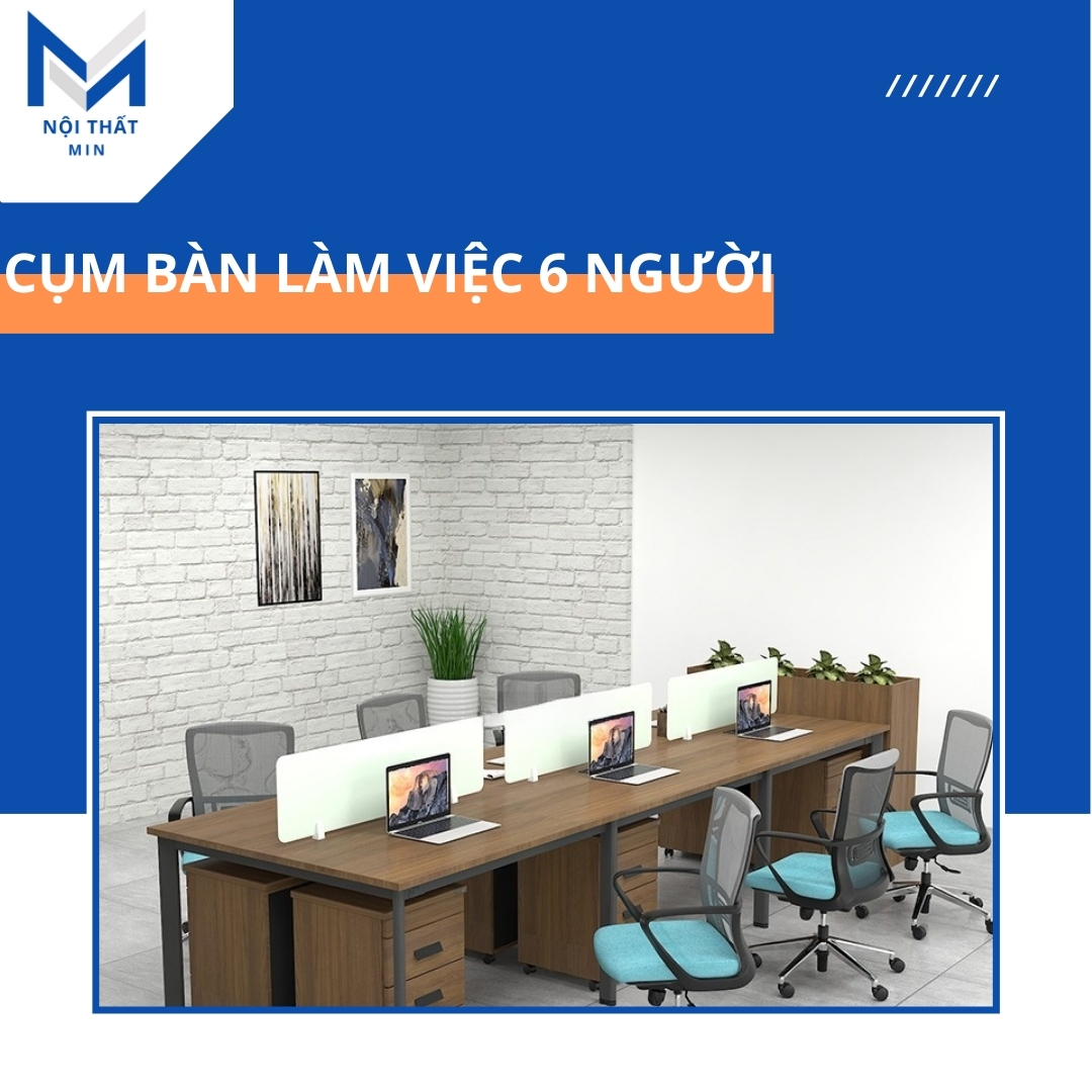 Cụm bàn làm việc 6 người