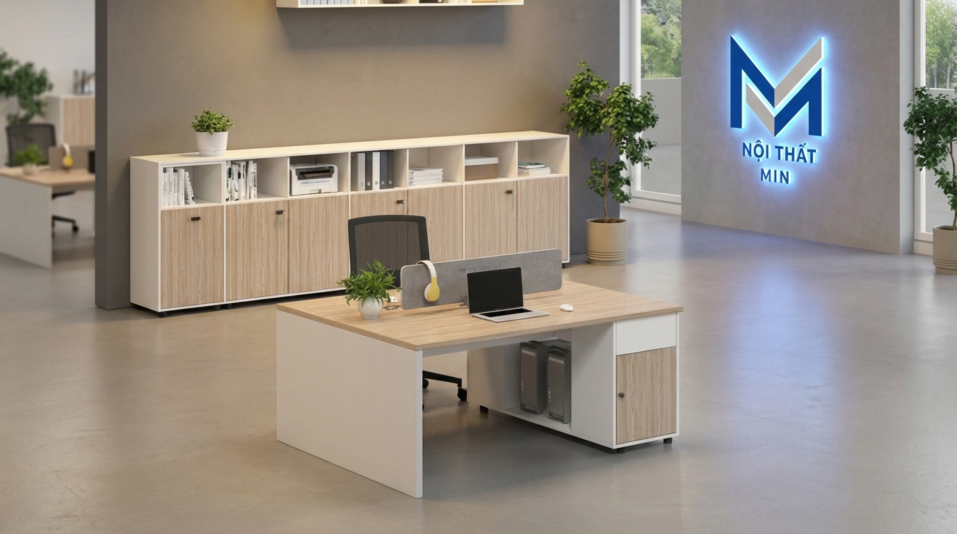 Cụm Bàn Làm Việc 2 Người Cao Cấp MIN-CB023 Cụm Bàn Làm Việc 2 Người