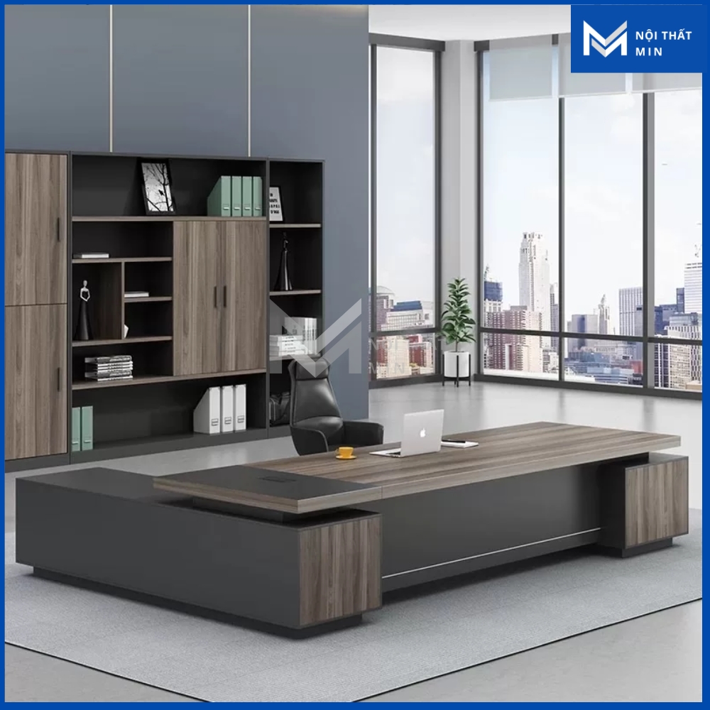 Bàn Giám Đốc Chữ L 2m Gỗ Công Nghiệp MIN-BGD051 Bàn Giám Đốc Chữ L 2m Gỗ Công Nghiệp MIN-BGD051