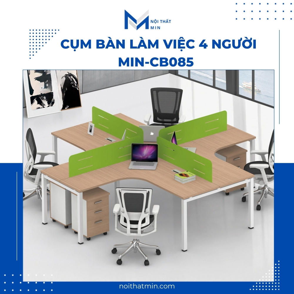 Cụm Bàn Làm Việc 4 Người MIN-CB085 Cụm Bàn Làm Việc