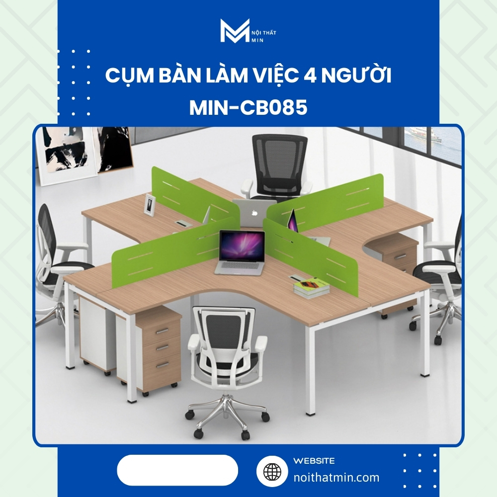 Cụm Bàn Làm Việc 4 Người MIN-CB085 Cụm Bàn Làm Việc 4 Người MIN-CB085