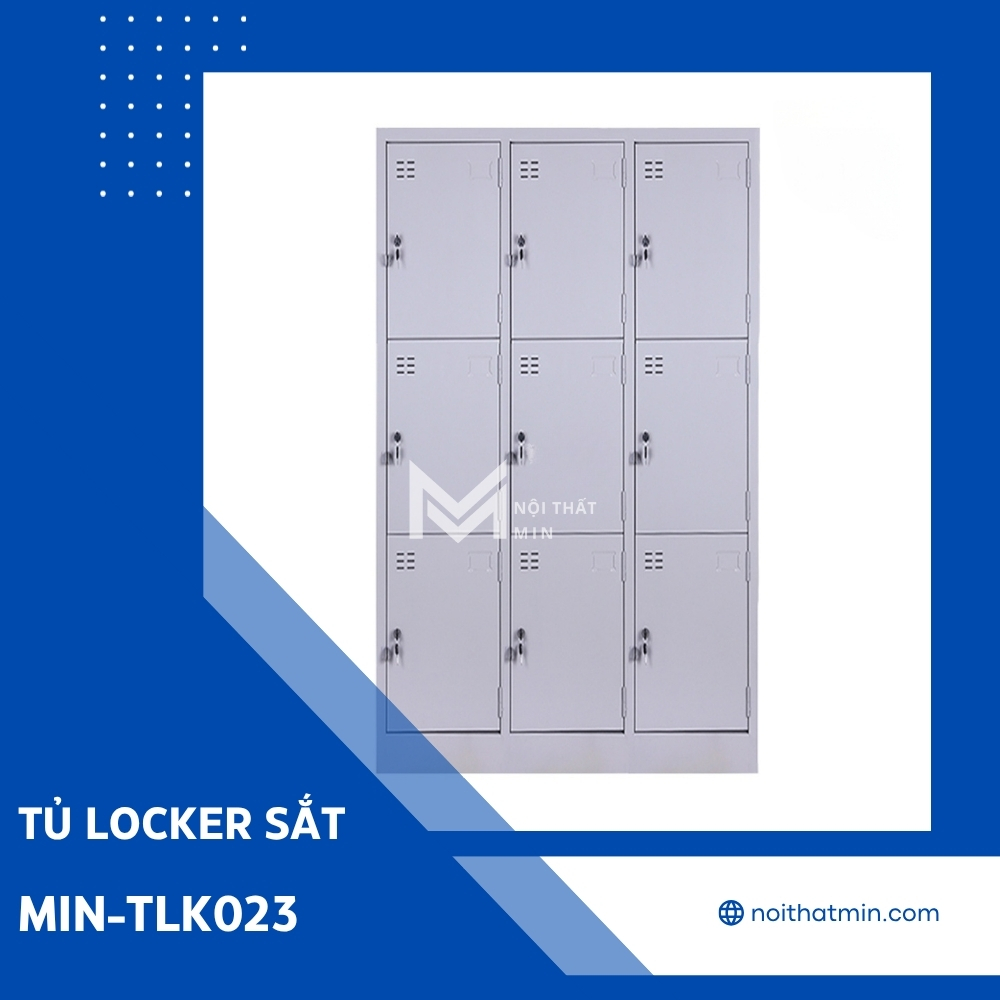 Tủ Locker Sắt 9 Ngăn MIN-TLK023 Tủ Locker Sắt 9 Ngăn MIN-TLK023